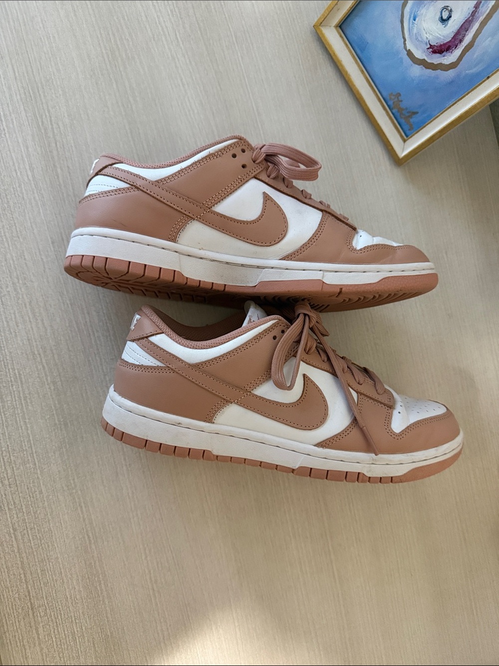 Nike Women’s Low-Top Dunk Sneakers in Rose and White